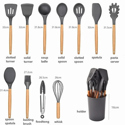 12 Piece Silicone Utensil Set