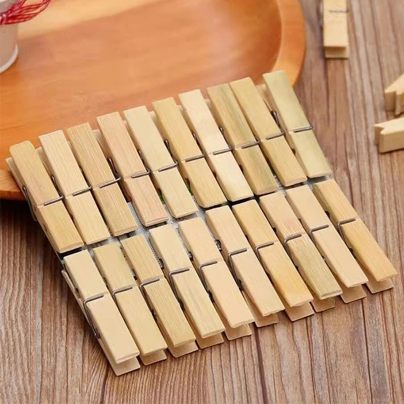 Bamboo Clothes Pegs 20 Pcs