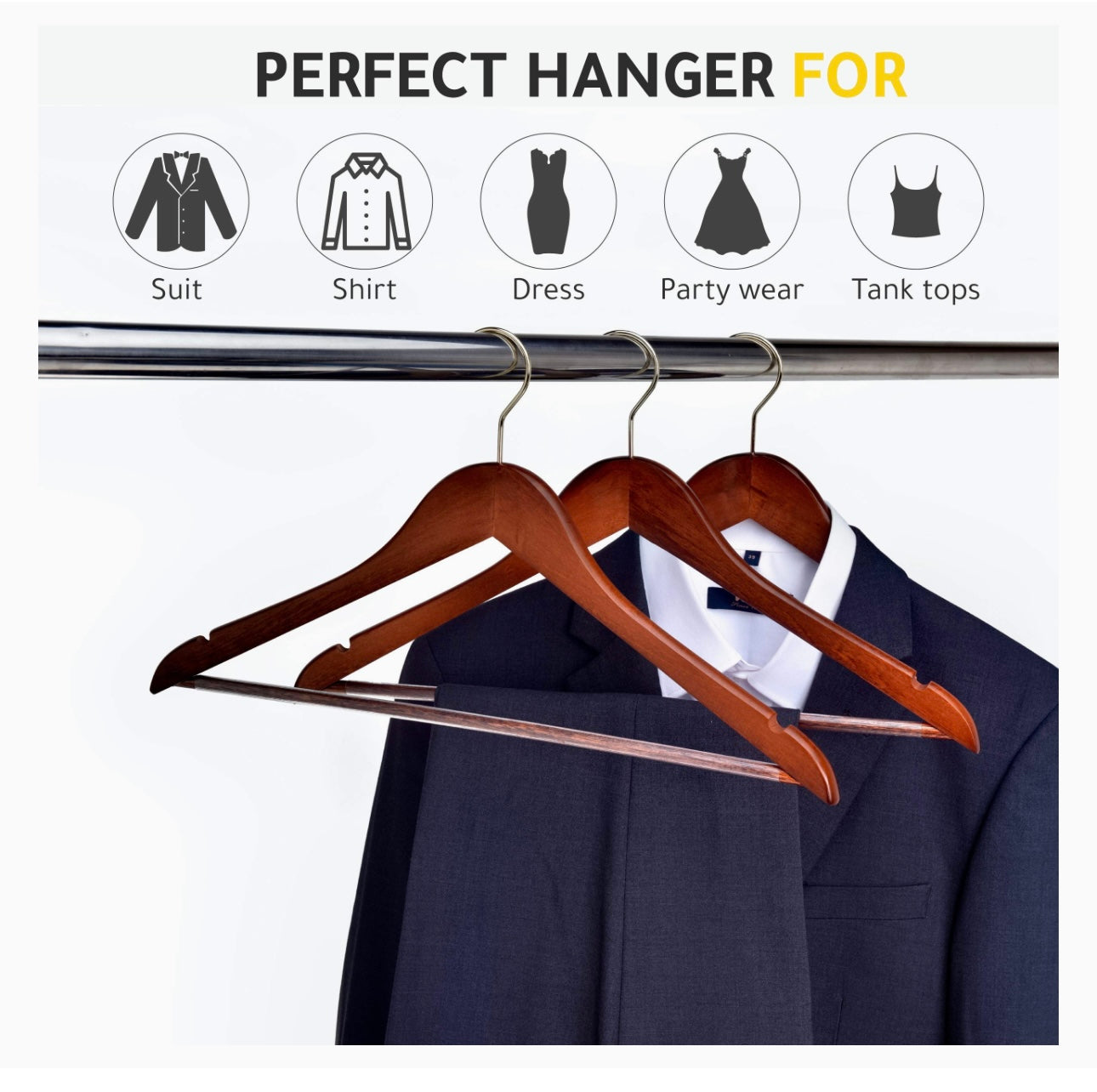 Wooden Clothes Hanger 3 Piece Set