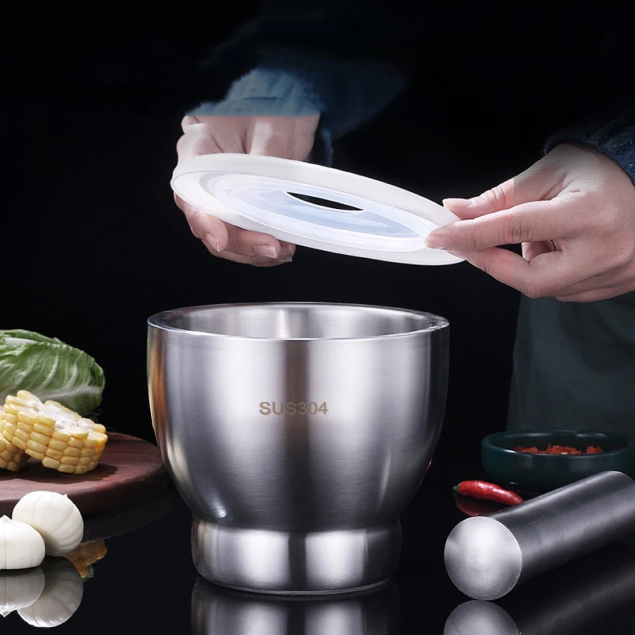 Stainless Steel Mortar & Pestle